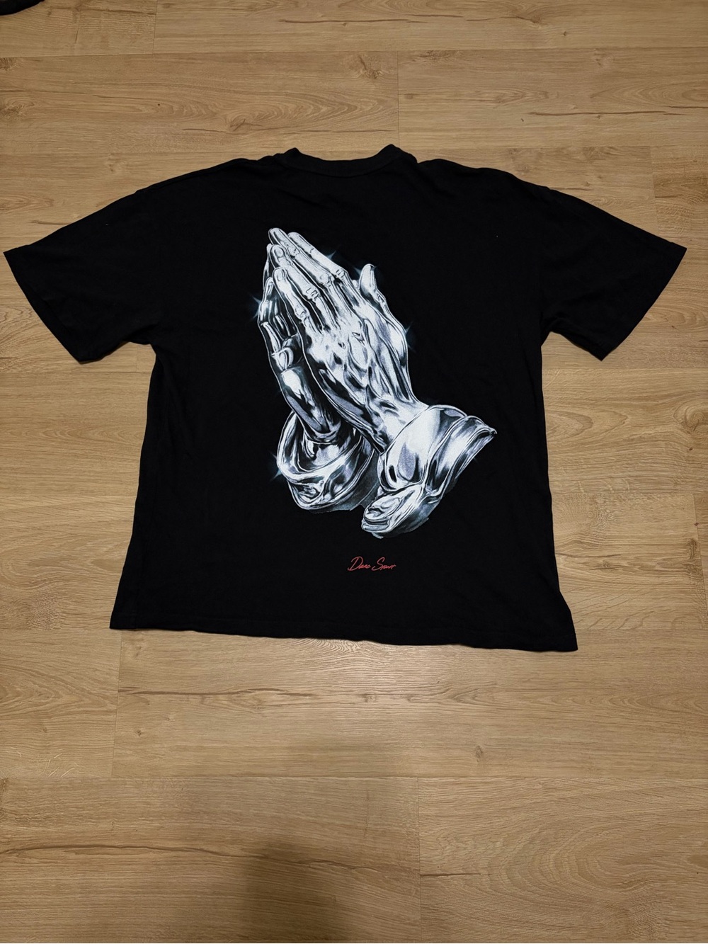 Darc Sport Black Tee with White Prayer Hands Graphic
